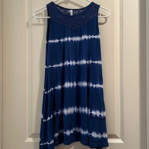 Pink Elephant girls tie dye A-line tank dress stretchy w/lace sleeveless size 12
